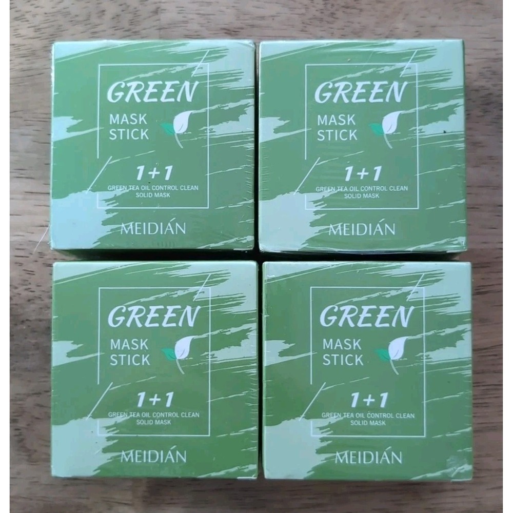 4 PACK Meidian Green Mask Stick Green Tea Oil Clean Face Blackheads Solid‎ Mask